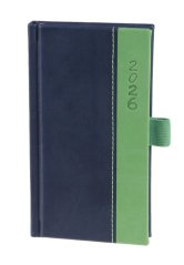 Týdenní kapesní diář A6 Variace tmavě modrý/zelený