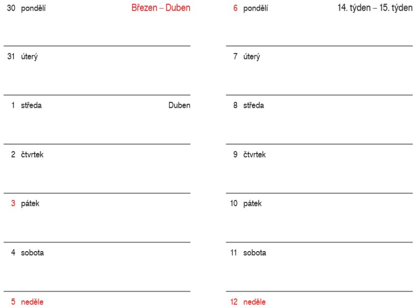 Minidiář 2/2 černý