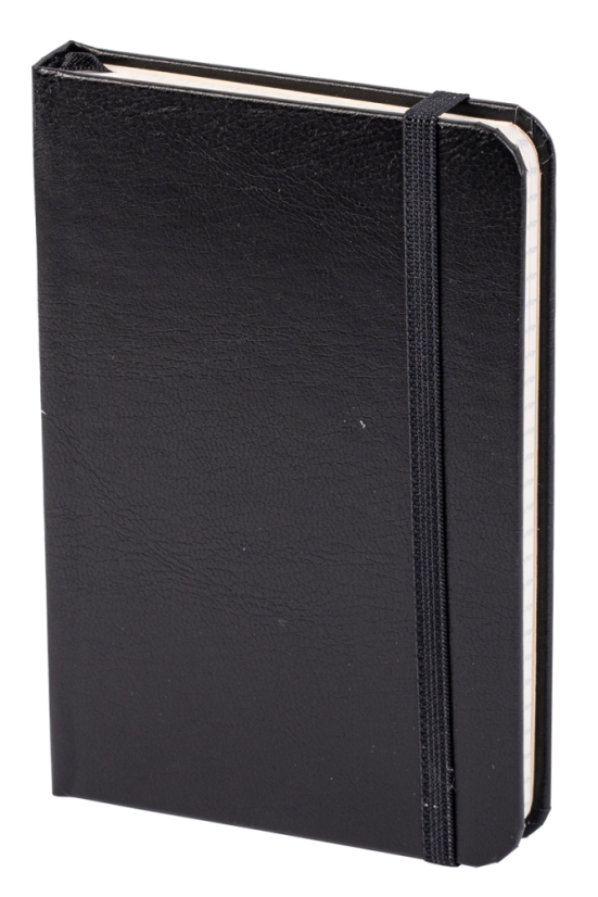 Poznámkový blok s gumičkou A6 černý