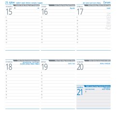 Týdenní kapesní horizontální diář A6 Vivella červený