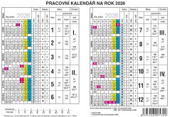 Pracovní kalendář na rok 2026