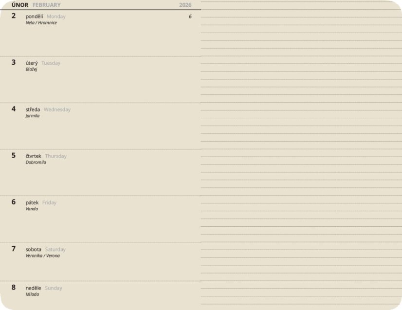 Týdenní poznámkový diář Trend šedý