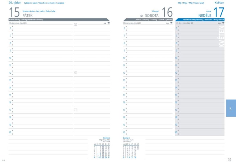 Denní diář A5 Color okrový