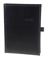 Denní diář A5 Erba černý/béžově obšitý