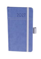 Týdenní kapesní diář A6 Blue modrý/šedá gumička