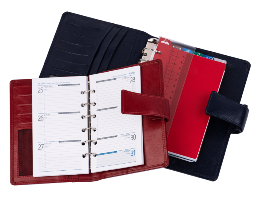 Týdenní organizér A7 Elegant červený
