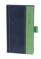 Týdenní kapesní diář A6 Variace tmavě modrý/zelený