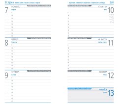 Týdenní kapesní diář A6 Variace modrý/světle modrý