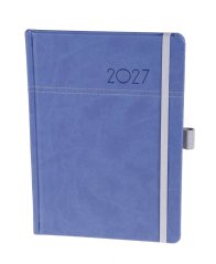 Týdenní diář A5 Blue modrý/šedá gumička